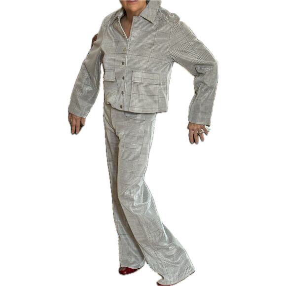 NWT Noli SET Siver Plaid Jacket & Pants. - Picture 9 of 16